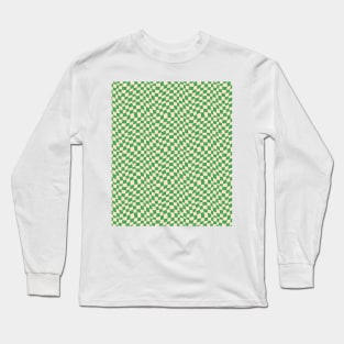 chessboard green and nude Long Sleeve T-Shirt